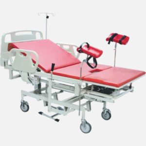 Hydraulic labour delivery bed with three-section top by Bharat Surgical Impex Gurugram
