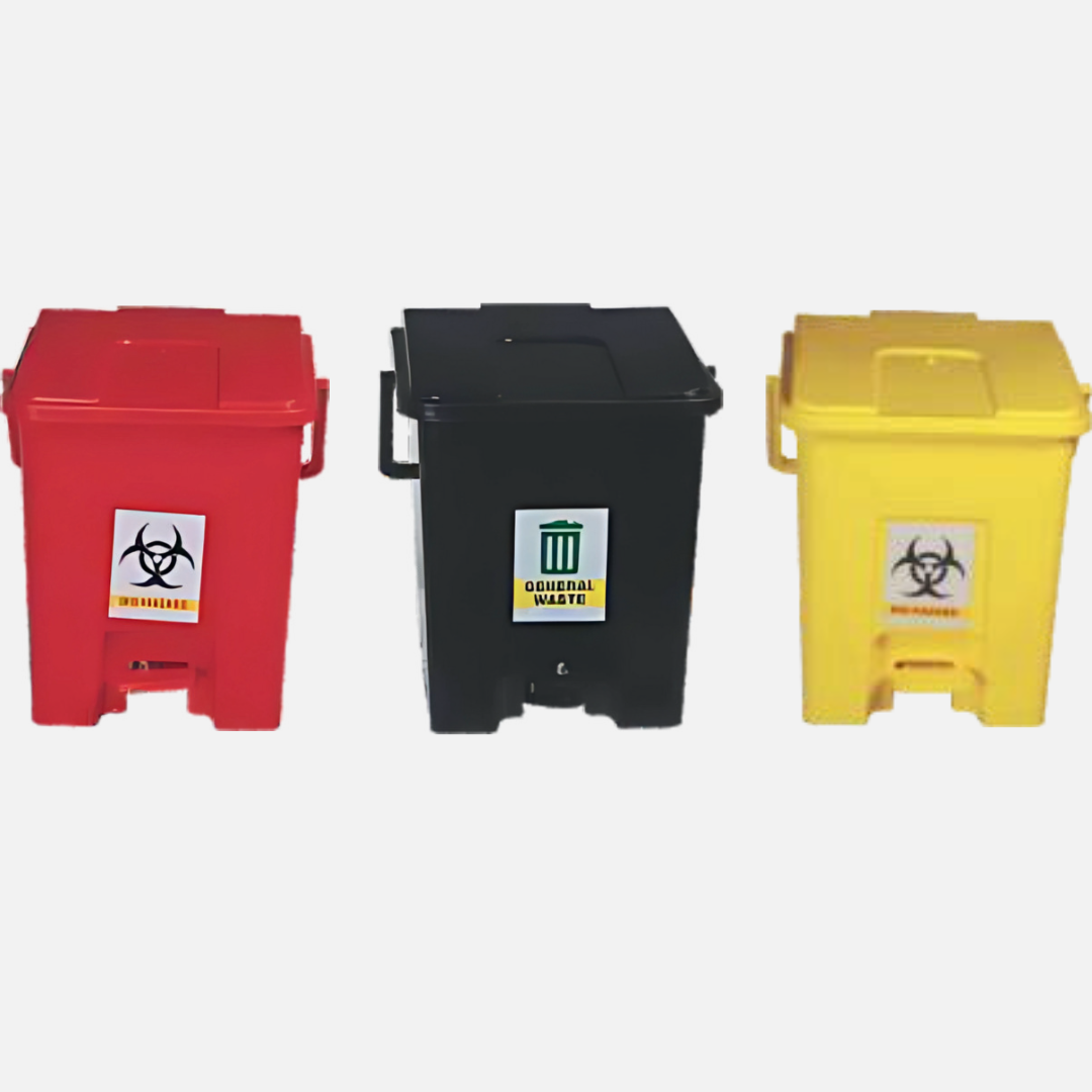 Biomedical waste dustbins color coded by Bharat Surgical Impex Gurugram