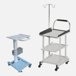 ECG machine trolley with stainless steel shelves and wheels by Bharat Surgical Impex Gurugram