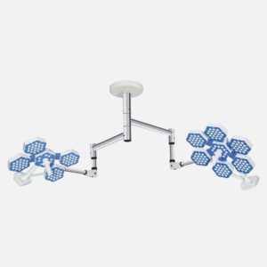 Dual dome LED surgical OT light ceiling mounted shadowless operation theatre lamp