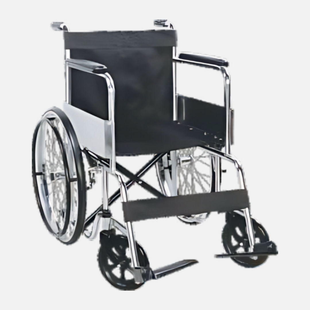 Folding hospital wheelchair with brakes and cushion by Bharat Surgical Impex Gurugram