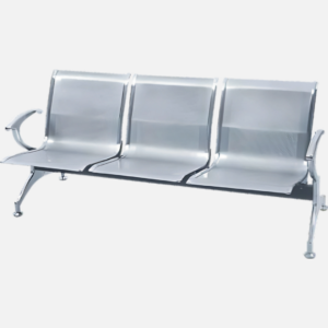 Hospital waiting area chair with perforated seat and chrome finish by Bharat Surgical Impex Gurugram